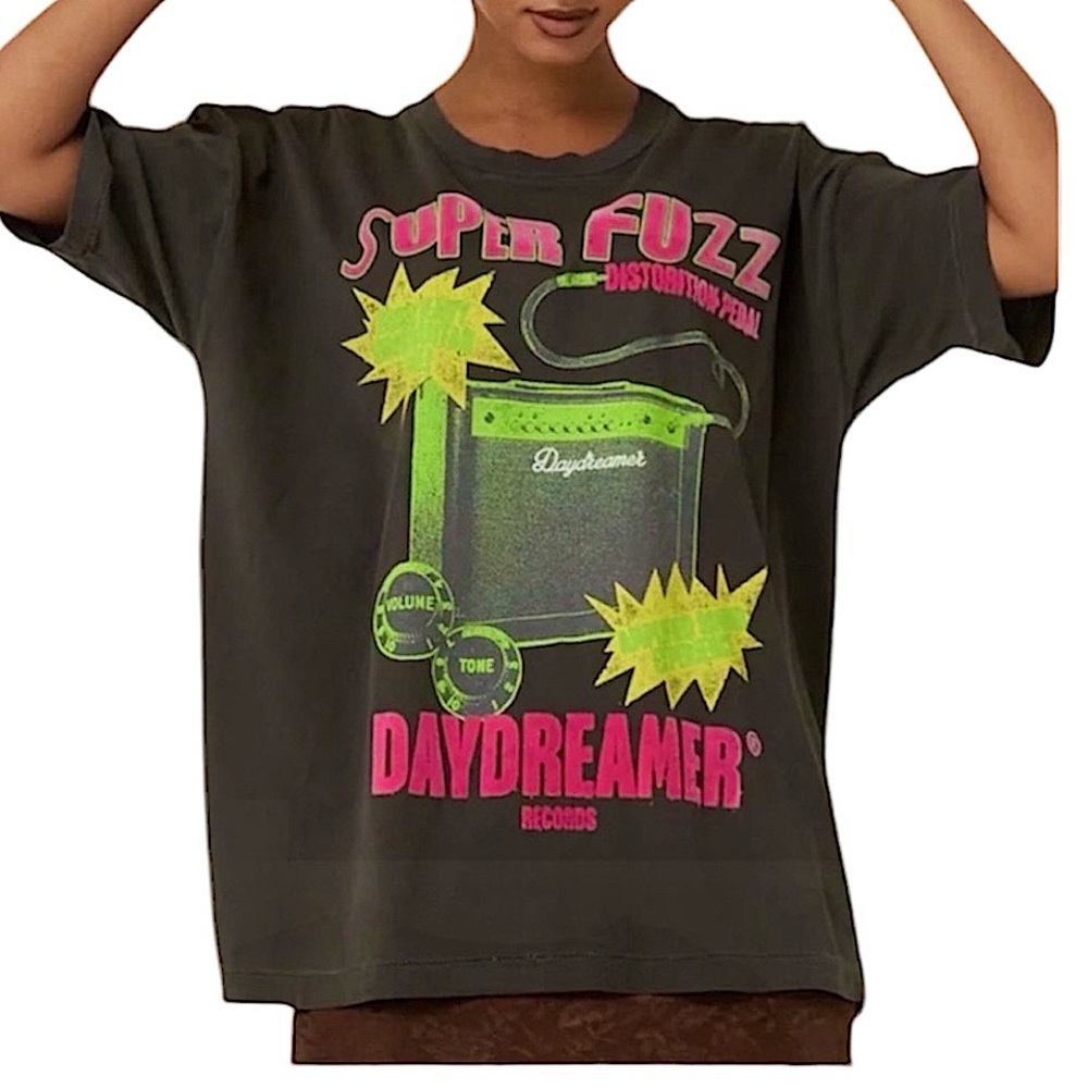 Daydreamer Super Fuzz Neon Crewneck Graphic Merch Tee nwt